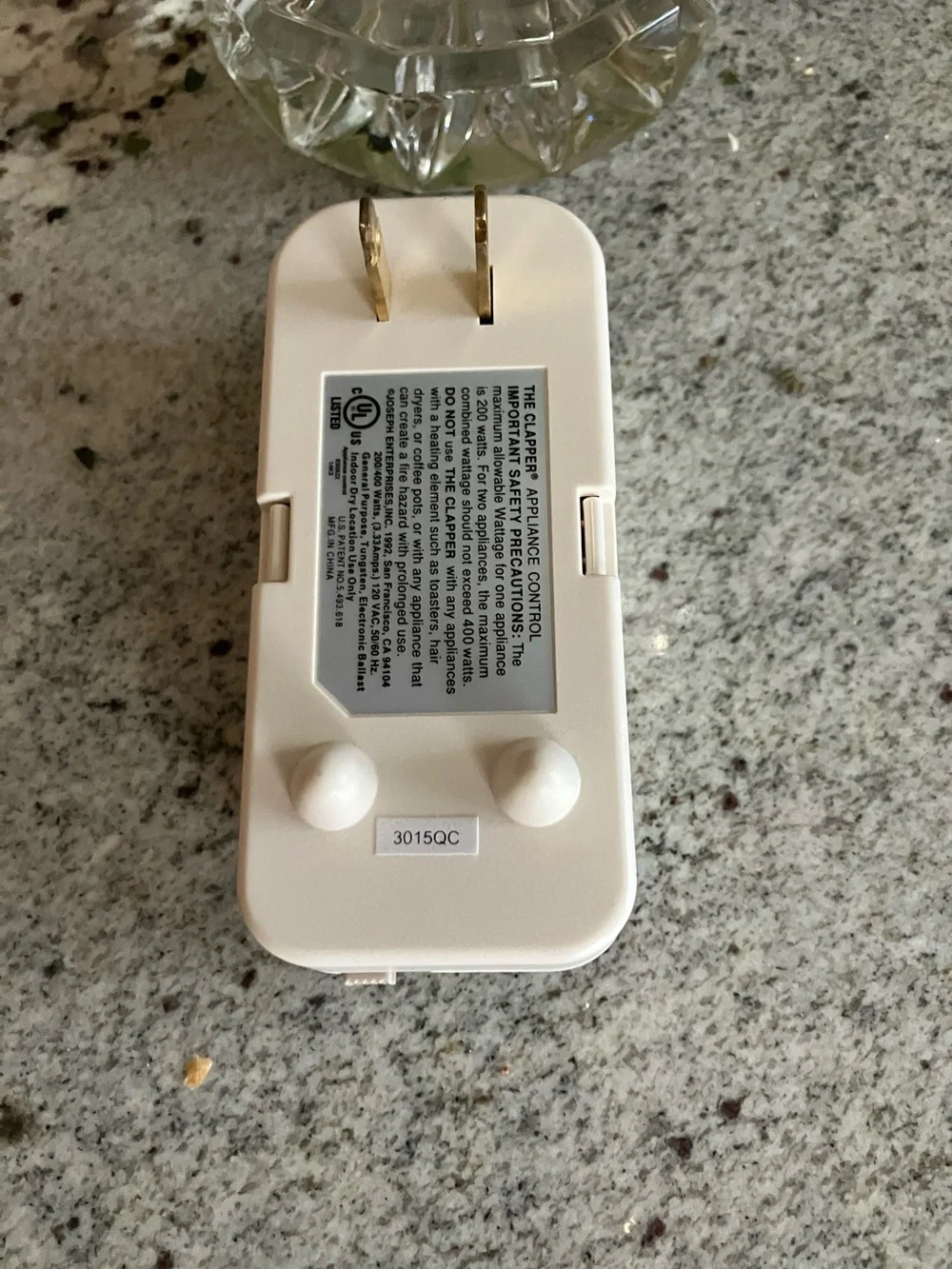 The Clapper White Dual Outlet Tap Adapter with USB